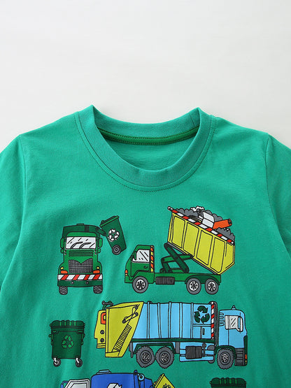 Summer Baby Kids Casual Cartoon Pattern T-shirt Clothing Set for Boys