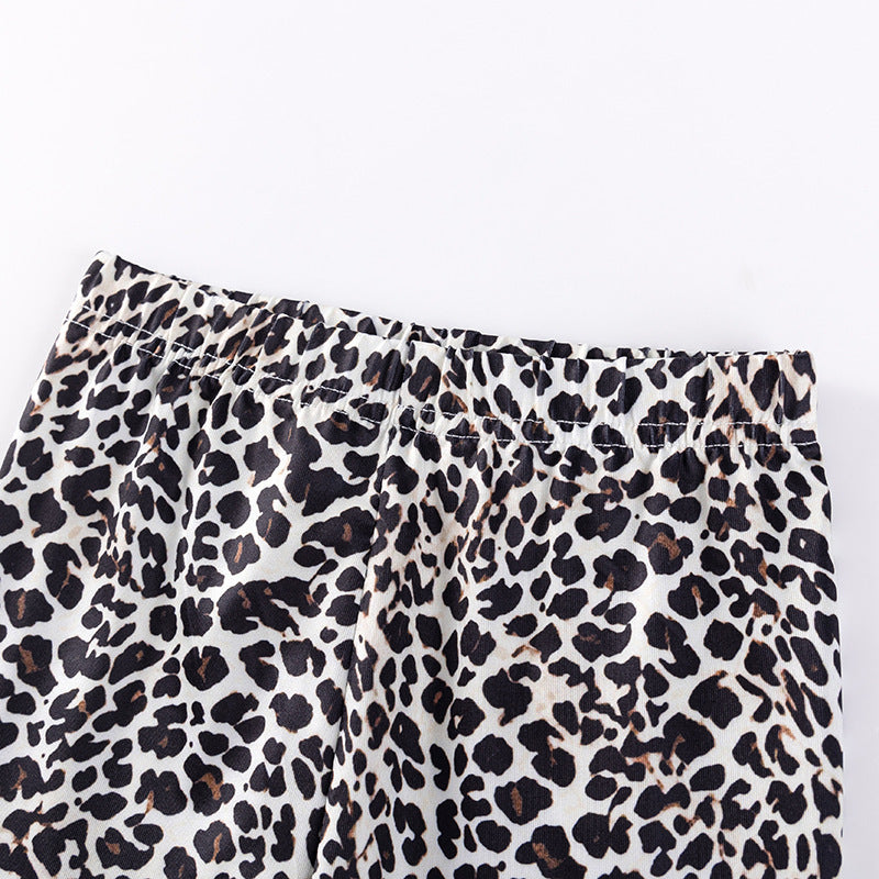 Spring and Autumn Girls Cherry and Letters Pattern Long Sleeves Top and Leopard Pants Clothing Set, MyKids-USA®, Outfit Sets, MyKids-USA -  -  -  -  -  -  - 