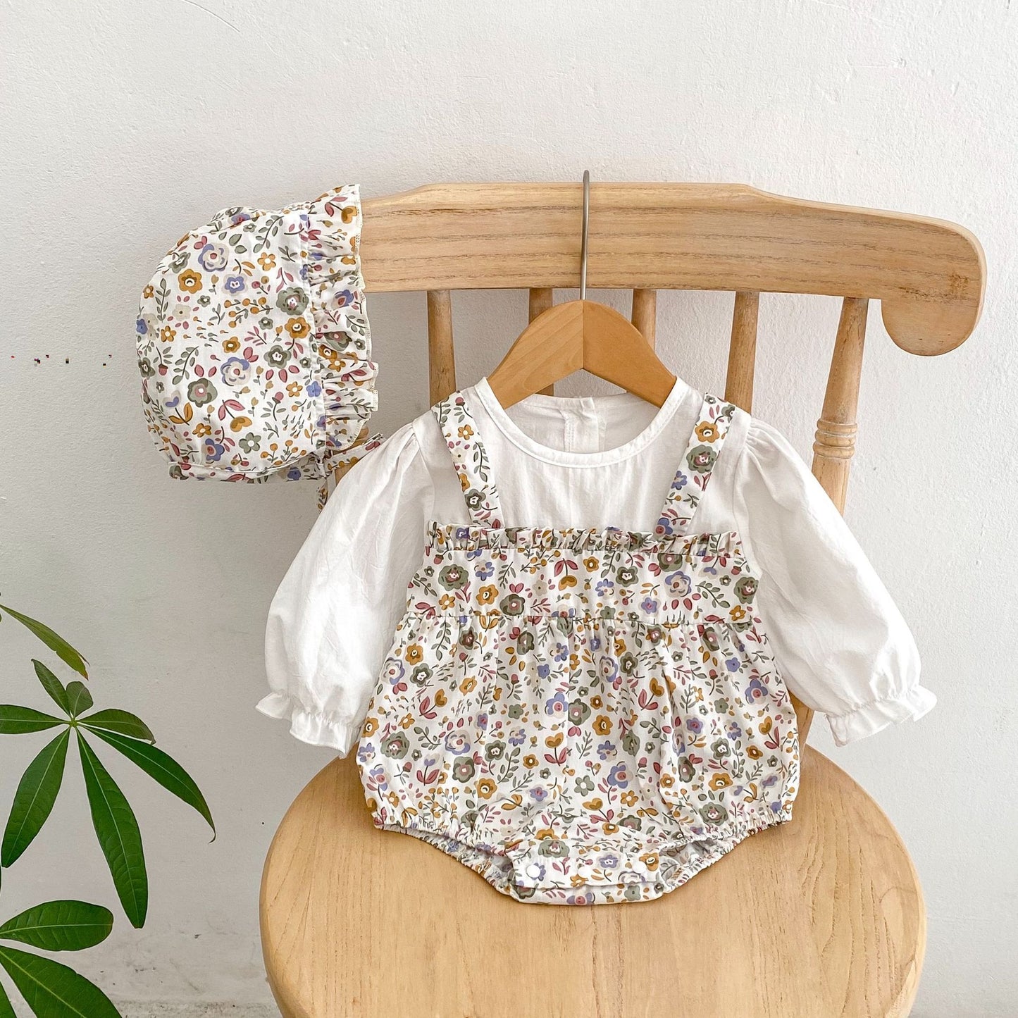 Autumn Patched Design Ditsy Flower Pattern Onesies & Dress