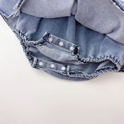 Summer Arrival Baby Girls Cute Sleeveless Denim Pleated Dress Design Strap Onesies, MyKids-USA®, Baby One-Pieces, MyKids-USA -  -  -  -  -  -  - 