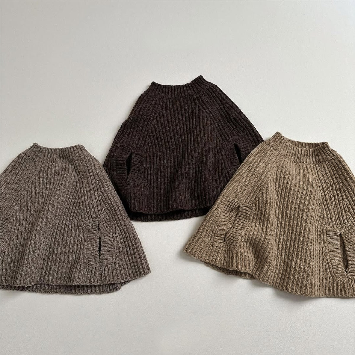 Autumn and Winter Baby Kids Unisex Solid Color Knitted Cape Popular Shawl, MyKids-USA®, Capes, MyKids-USA -  -  -  -  -  -  - .