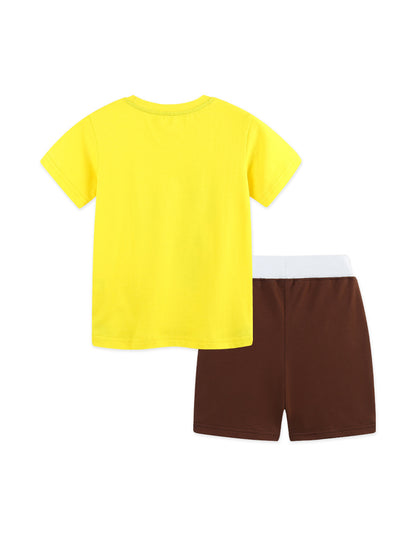 Arrival Summer Baby Kids Boys Short Sleeves Cartoon Pattern T-shirt and Shorts Clothing Set