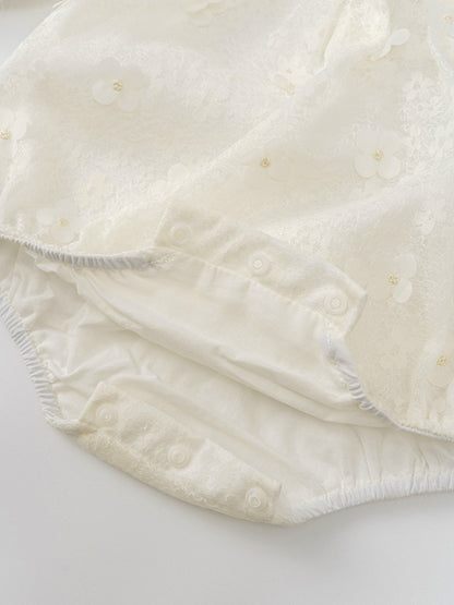 Autumn Arrival Solid Color Baby Girls Flowers Pattern Long Sleeves Onesies with Princess Collar and Hat, MyKids-USA®, Baby One-Pieces, MyKids-USA -  -  -  -  -  -  - 