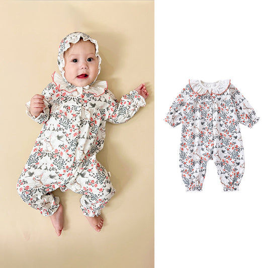 Ditsy Flower Pattern Doll Neck Rompers