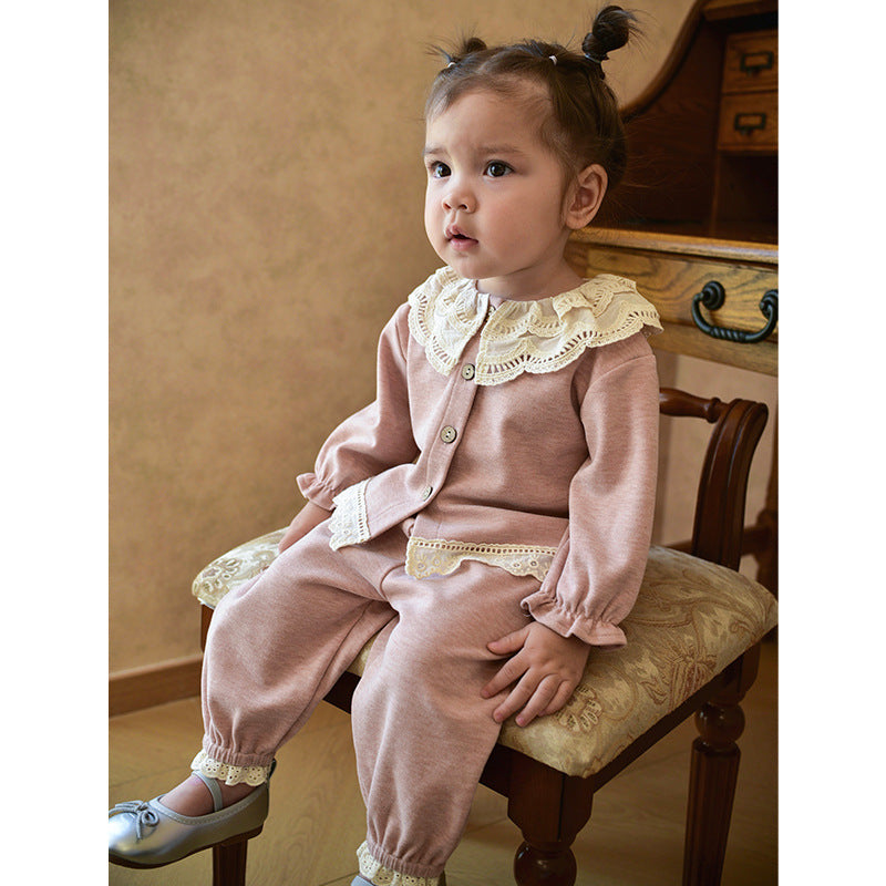 Spring and Autumn Girls Cute Color Patchwork Long Sleeves Single Breasted Top and Pants Clothing Set, MyKids-USA®, Baby & Toddler Outfits, MyKids-USA -  -  -  -  -  -  - 