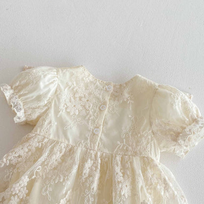 Summer Arrival Baby Girls Cute Solid Color Short Sleeves Floral Tulle Patchwork Dress Design bodysuit, MyKids-USA®, Baby One-Pieces, MyKids-USA -  -  -  -  -  -  - .