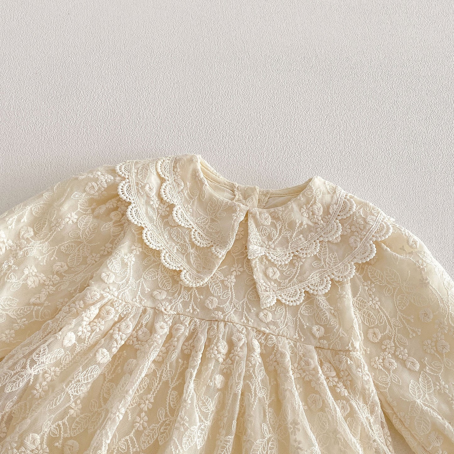 Spring Arrival Baby Girls Long Sleeves Tulle Decorated Flowers Pattern Bodysuit, MyKids-USA®, Bodysuits, MyKids-USA -  -  -  -  -  -  - .