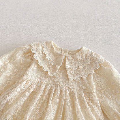 Spring Arrival Baby Girls Long Sleeves Tulle Decorated Flowers Pattern Bodysuit, MyKids-USA®, Bodysuits, MyKids-USA -  -  -  -  -  -  - .