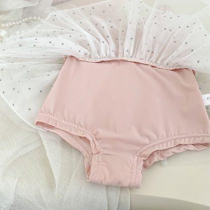Summer Arrival Baby Girls Dots Pattern Lace Trim Swimwear, MyKids-USA®, Baby & Children's One-Pieces, MyKids-USA -  -  -  -  -  -  - .