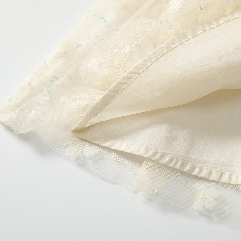 Summer Arrival Baby Girls Cute Floral Pattern Tulle Sleeveless Dress with Collar, MyKids-USA®, Baby & Toddler Dresses, MyKids-USA -  -  -  -  -  -  - 