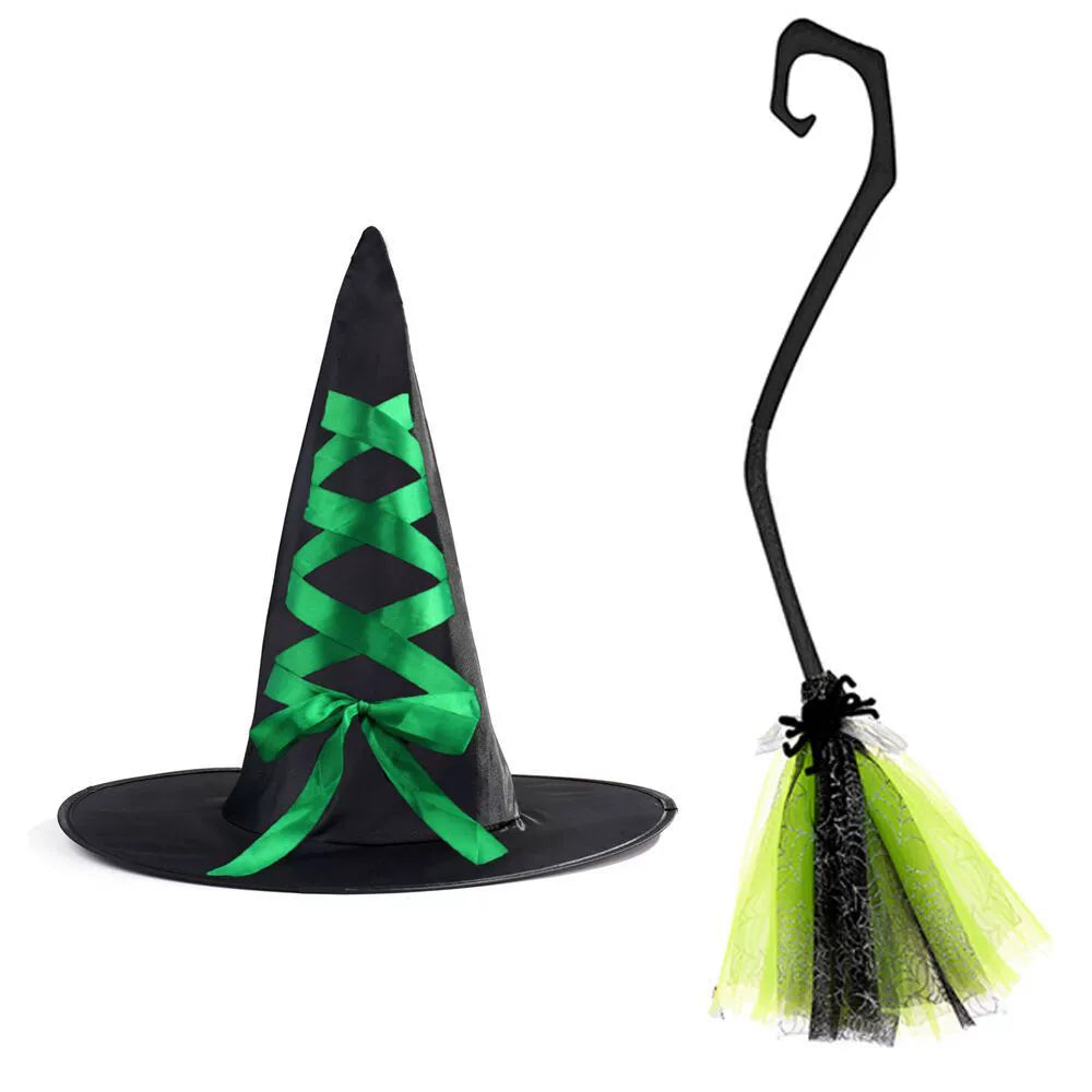 Arrival Dark Halloween Essential: Girls’ Witch Wand and Hat Set for Spooky Costume, MyKids-USA®, Costume Accessories, MyKids-USA - Size/Age - Average - Color - Black -  -  - TR2508202001-A.