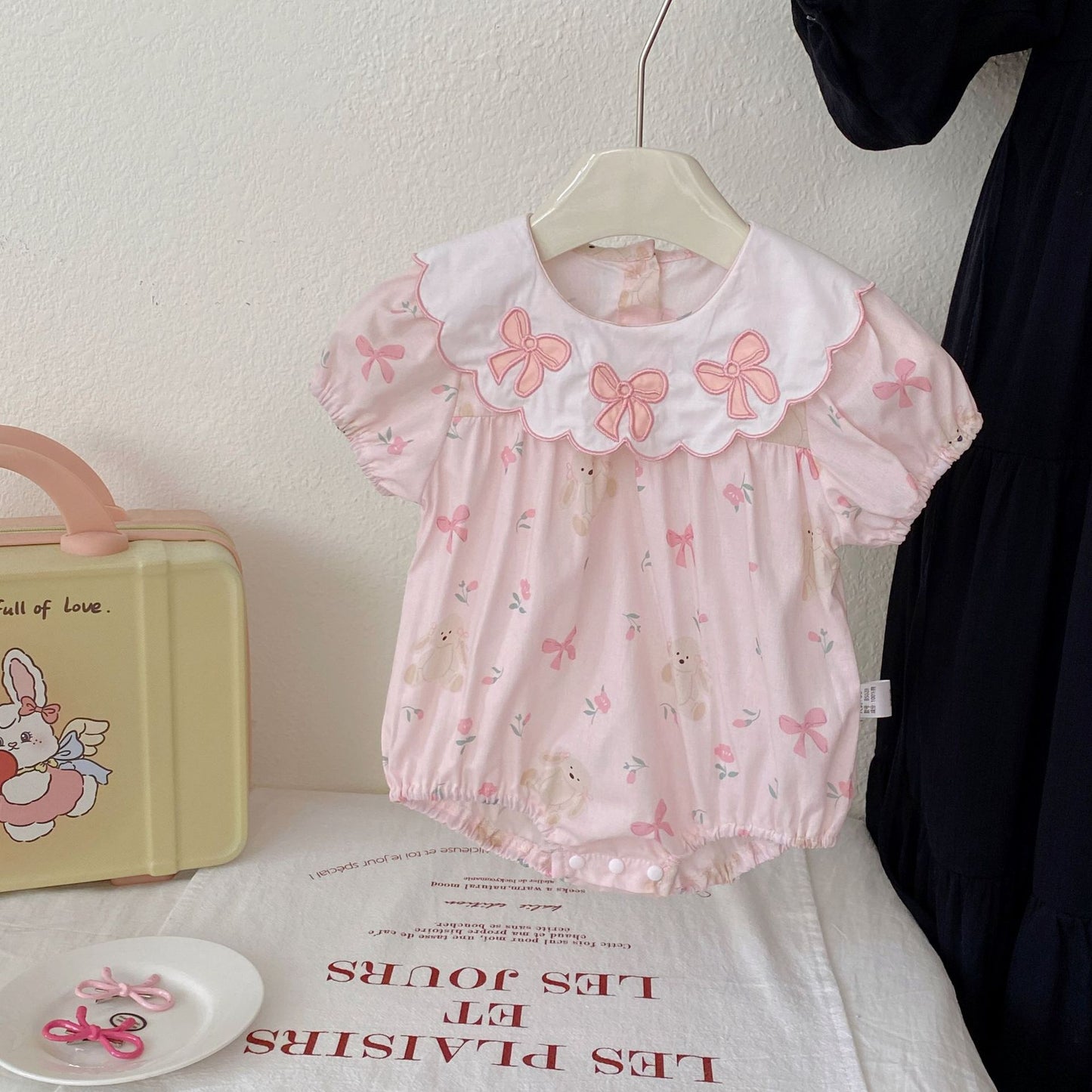 Summer Arrival Baby Girls Short Sleeves Butterfly-bows Pattern Color Patchwork Bodysuit, MyKids-USA®, Baby One-Pieces, MyKids-USA -  -  -  -  -  -  - .