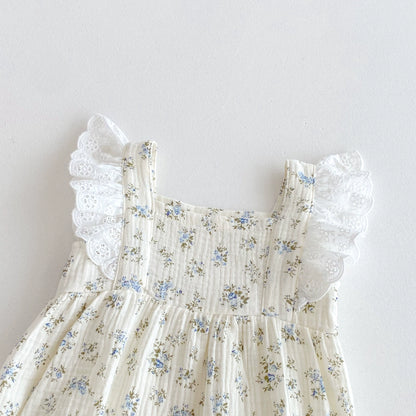 Summer Arrival Baby Girls Floral Pattern Fly Sleeves Onesies, MyKids-USA®, Baby One-Pieces, MyKids-USA -  -  -  -  -  -  - 