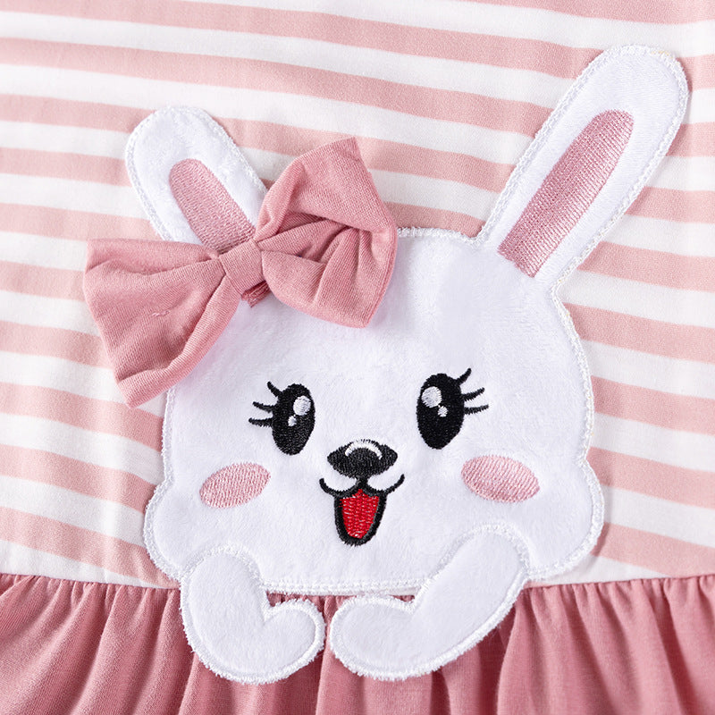 Summer Arrival Cartoon Rabbit Pattern Short Sleeves Dress for Stylish Girls, MyKids-USA®, Baby & Toddler Dresses, MyKids-USA -  -  -  -  -  -  - 