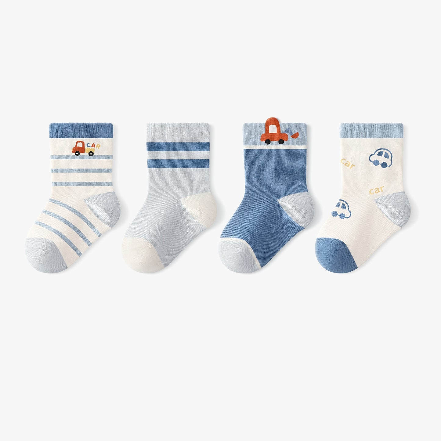 Autumn Arrival Baby Unisex Breathable Cute Cartoon Pattern Socks 1 Lot=4-Pair Set, MyKids-USA®, Baby & Toddler Socks & Tights, MyKids-USA - Size/Age - S (0-1Y) - Color - Beige -  -  - TR2509292337-A