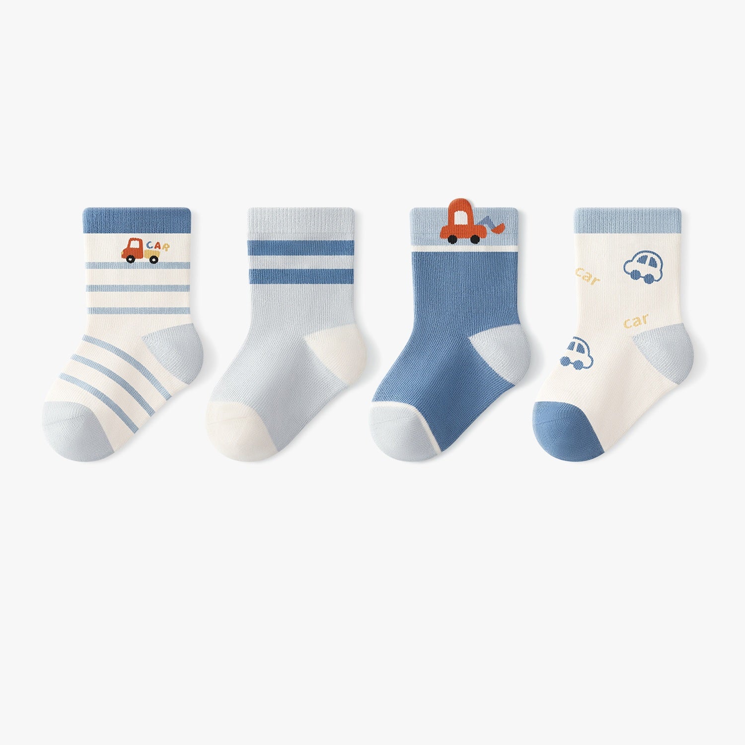 Autumn Arrival Baby Unisex Breathable Cute Cartoon Pattern Socks 1 Lot=4-Pair Set, MyKids-USA®, Baby & Toddler Socks & Tights, MyKids-USA - Size/Age - S (0-1Y) - Color - Beige -  -  - TR2509292337-A