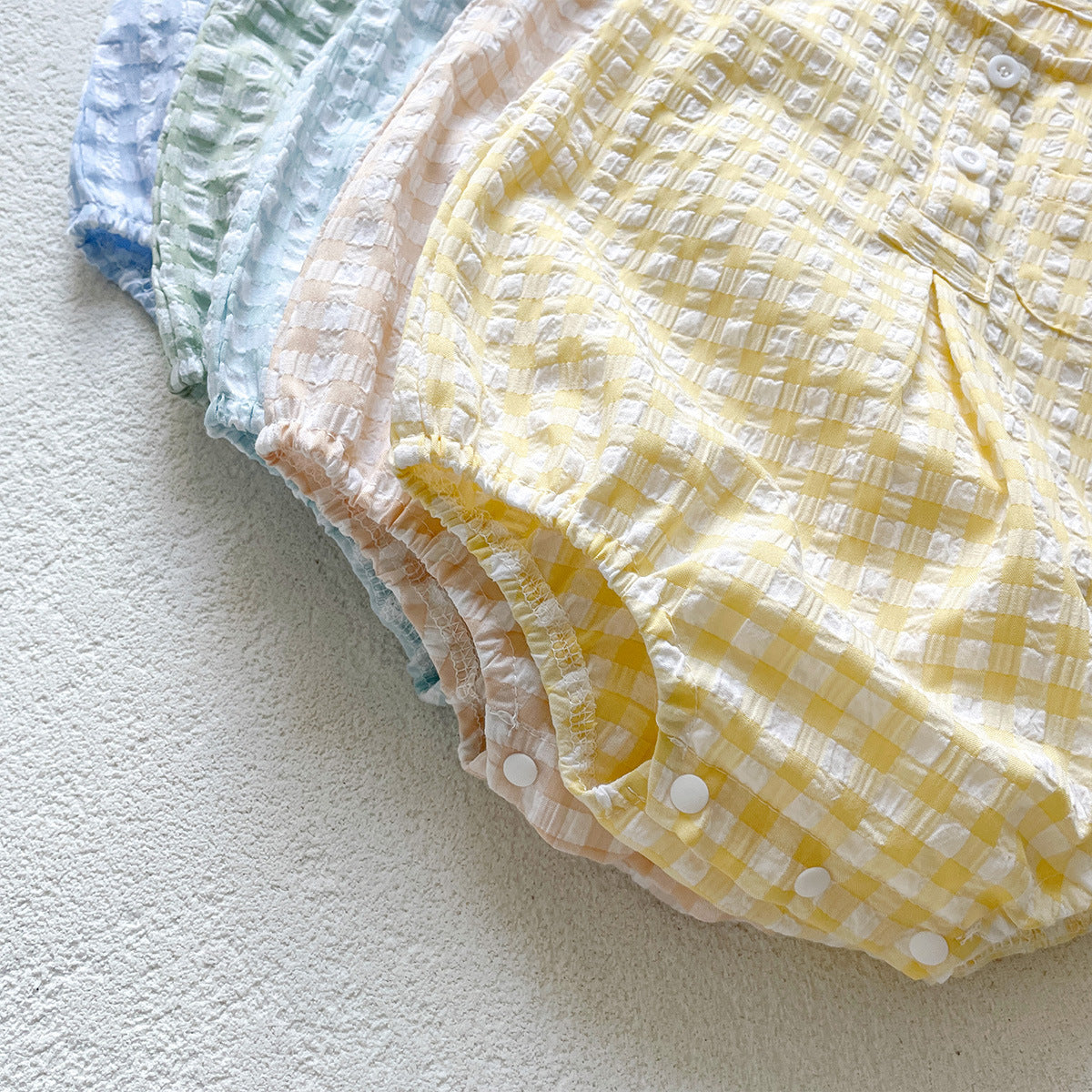 Summer Arrival Baby Boys and Girls Sleeveless Plaid Pattern Bodysuit, MyKids-USA®, Bodysuits, MyKids-USA -  -  -  -  -  -  - .