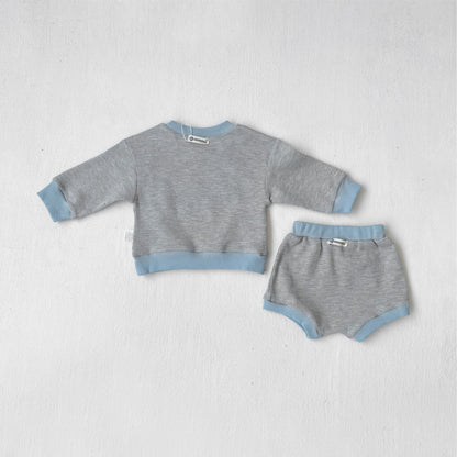 Arrival Summer and Spring Baby Unisex Long Sleeves Letters Pattern Pullover and Shorts Clothing Set