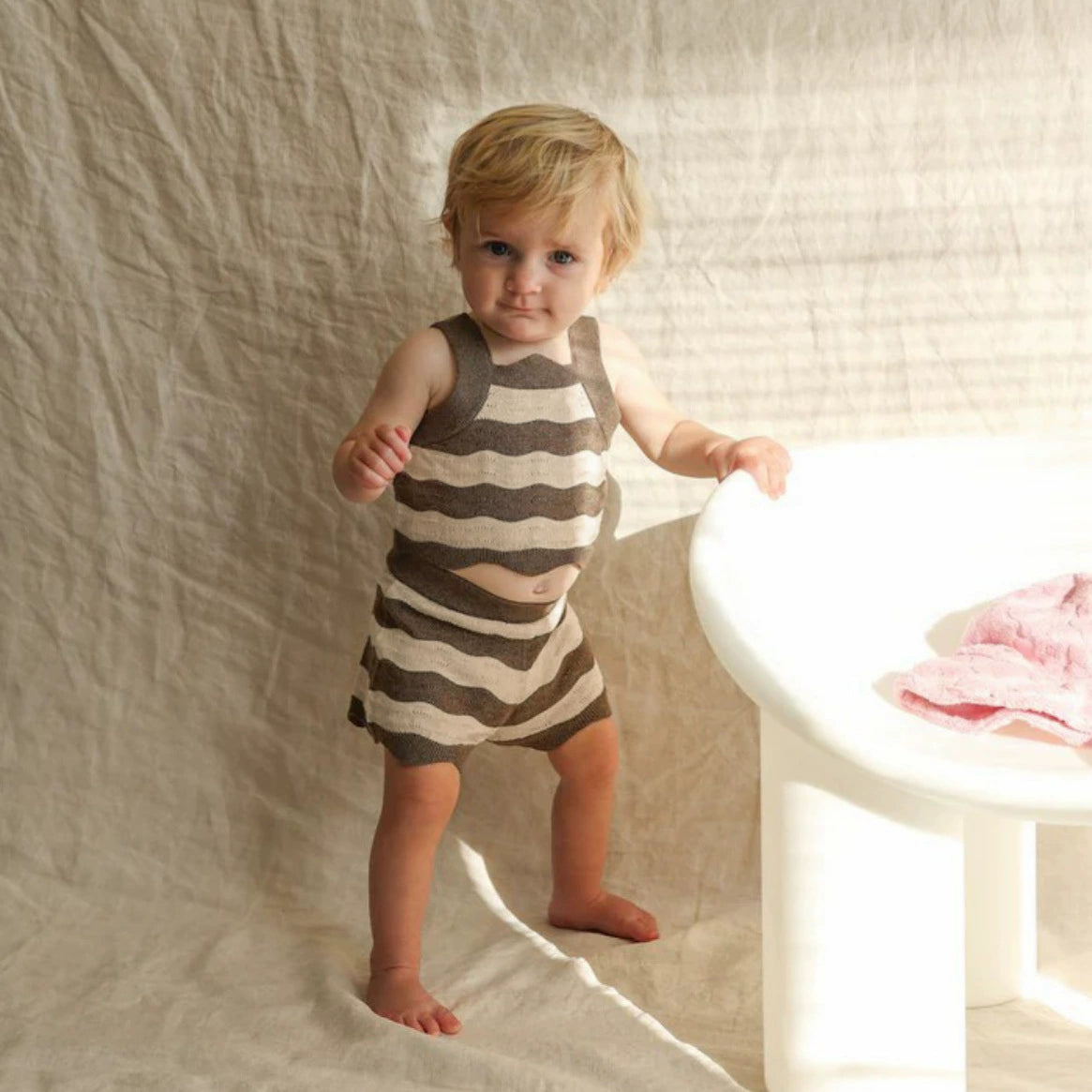 Summer Hot Selling Baby Kids Unisex Sleeveless Striped Vest and Shorts Knitted Clothing Set, MyKids-USA®, Baby & Toddler Outfits, MyKids-USA -  -  -  -  -  -  - 