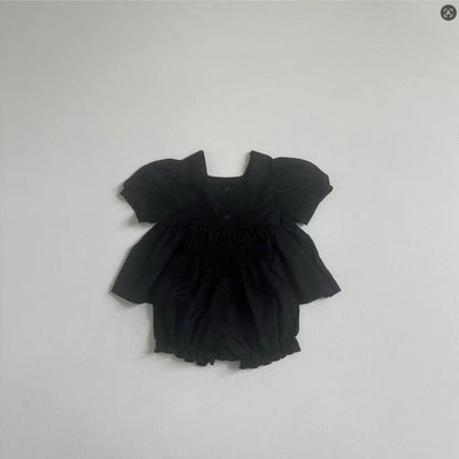 Arrival Summer Baby Kids Girls Short Sleeves Square Neck Shirt and Shorts Clothing Set