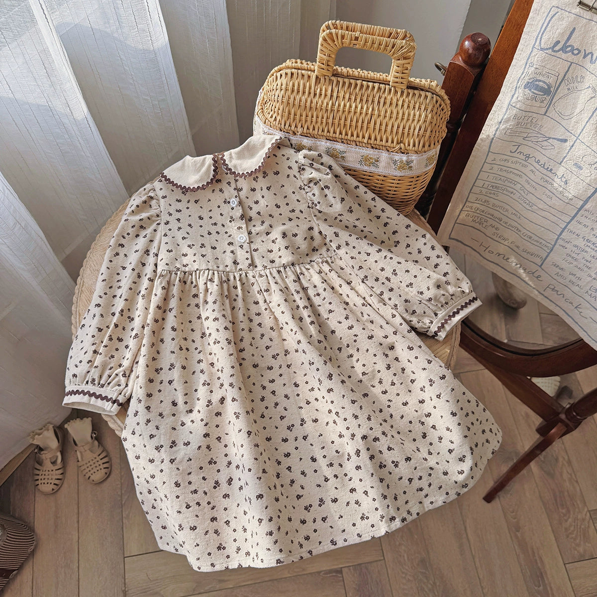 Arrival Autumn Girls Teddy Bear Embroidery and Floral Pattern Long Sleeves Dress, MyKids-USA®, Baby & Toddler Dresses, MyKids-USA -  -  -  -  -  -  - 