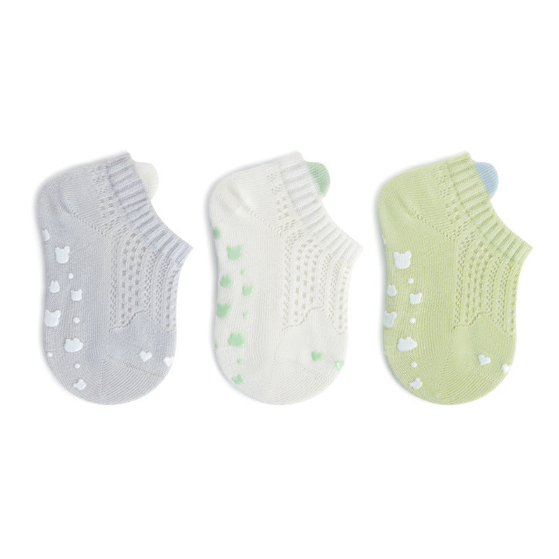 Summer and Spring Baby Kids Breathable Cute Animals Pattern Socks 3-Pair Set, MyKids-USA®, Baby & Toddler Socks & Tights, MyKids-USA - Size/Age - S (0-1Y) - Color - Green -  -  - TR2604262149-B.