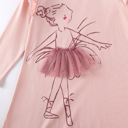 Autumn and Spring Arrival Tulle Decorated Fairy Cartoon Pattern Long Sleeves Dress for Stylish Girls, MyKids-USA®, Baby & Toddler Dresses, MyKids-USA -  -  -  -  -  -  - 