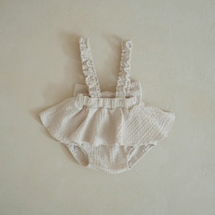 Summer Arrival Baby Unisex Simple Sleeveless Solid Color Overalls Onesies, MyKids-USA®, Baby One-Pieces, MyKids-USA - Size/Age - 66 (3-6M) - Color - Apricot -  -  - TR2505291703-A