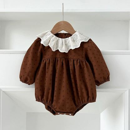 Autumn Baby Girls French Style Vintage Flowers Pattern Long-sleeved Onesies and Dress – Princess Sister Matching Set, MyKids-USA®, Baby & Toddler Dresses, MyKids-USA - Size/Age - 66 (3-6M) - Color - Coffee -  -  - TR2506202058-B