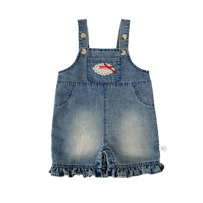 Design Summer Baby Kids Girls Sleeveless Embroidered Overalls, MyKids-USA®, Baby & Children's One-Pieces, MyKids-USA - Size/Age - 73 (6-9M) - Color - Blue -  -  - TR2605132353-A.