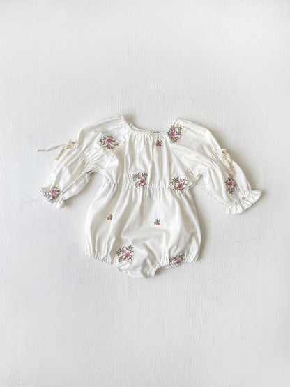 MyKids-USA® Autumn Arrival Baby Kids Girls Princess Long Sleeves Flowers Embroidered Bodysuit