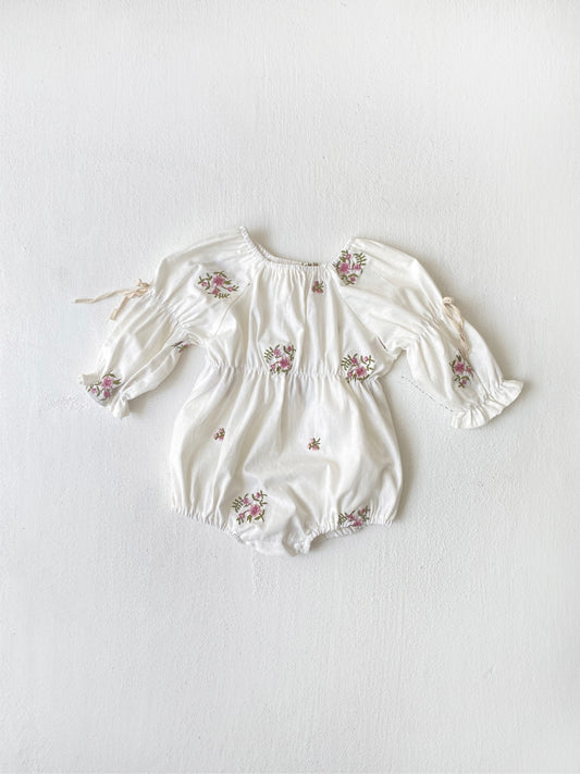 MyKids-USA® Baby Kids Girls Princess Long Sleeves Flowers Embroidered Bodysuit