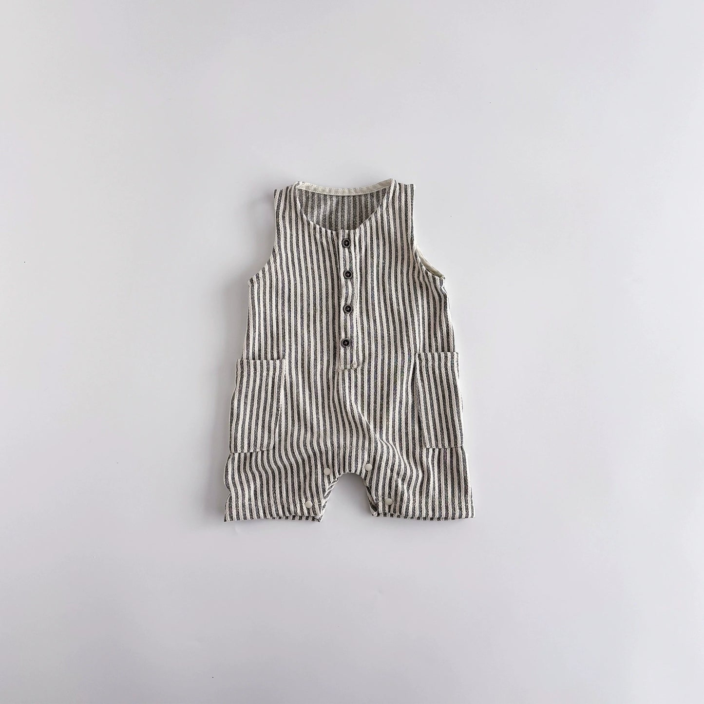 Summer Arrival Baby Unisex Casual Striped Pattern Sleeveless Rompers, MyKids-USA®, Baby One-Pieces, MyKids-USA - Size/Age - 66 (3-6M) - Color - Blue -  -  - TR2506171700-A