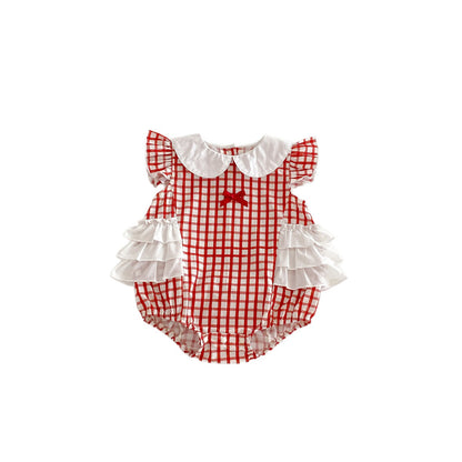 Design Summer Baby Kids Girls Sleeveless Plaid Pattern Bodysuit, MyKids-USA®, Bodysuits, MyKids-USA -  -  -  -  -  -  - .