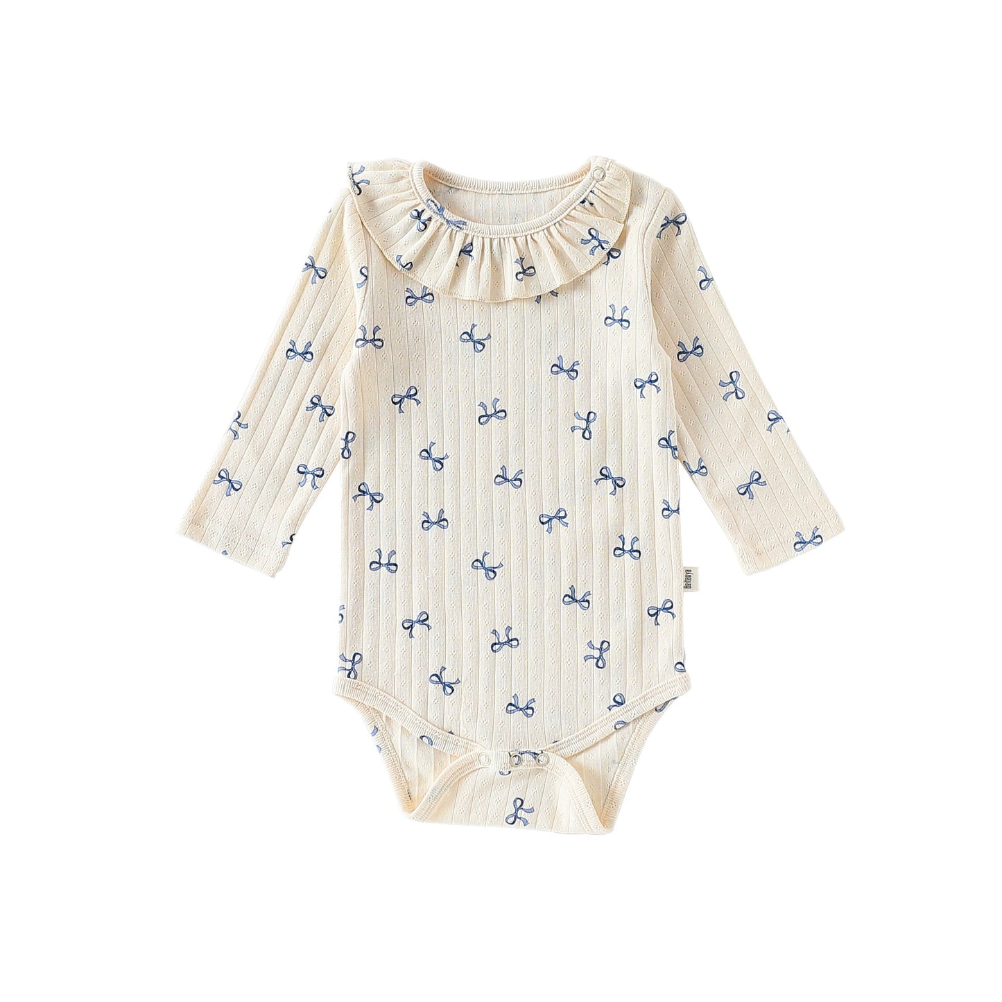 Autumn Arrival Baby Unisex Long Sleeves Casual Geometric Pattern Onesies with Ruffle Collar, MyKids-USA®, Bodysuits, MyKids-USA - Size/Age - 66 (3-6M) - Color - Apricot -  -  - TR2508272352-A