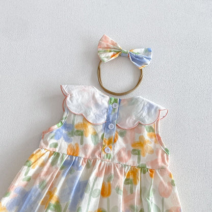 Summer Arrival Baby Girls Sleeveless Crew Neck Floral Pattern Rompers, MyKids-USA®, Baby & Children's One-Pieces, MyKids-USA -  -  -  -  -  -  - .