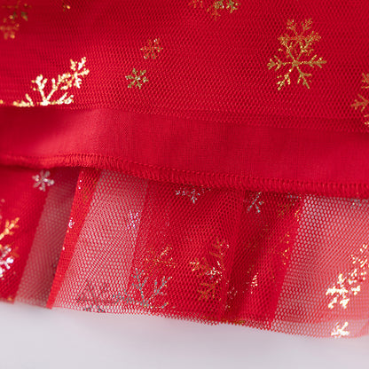 Autumn Arrival Cartoon Christmas and Snowflakes Pattern Long Sleeves Crew Neck Dress for Stylish Girls, MyKids-USA®, Baby & Toddler Dresses, MyKids-USA -  -  -  -  -  -  - 