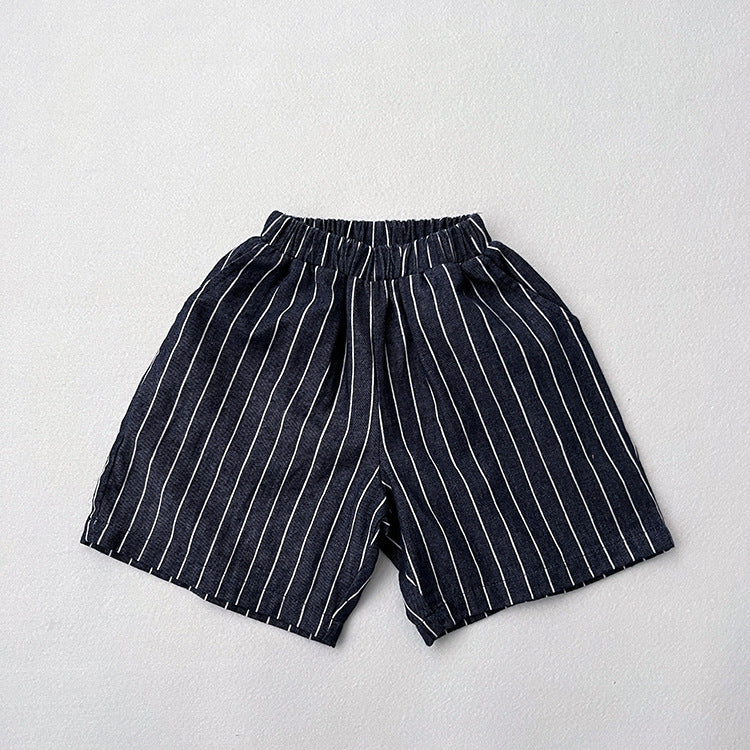 Baby Unisex Striped Pattern Loose Summer Pants