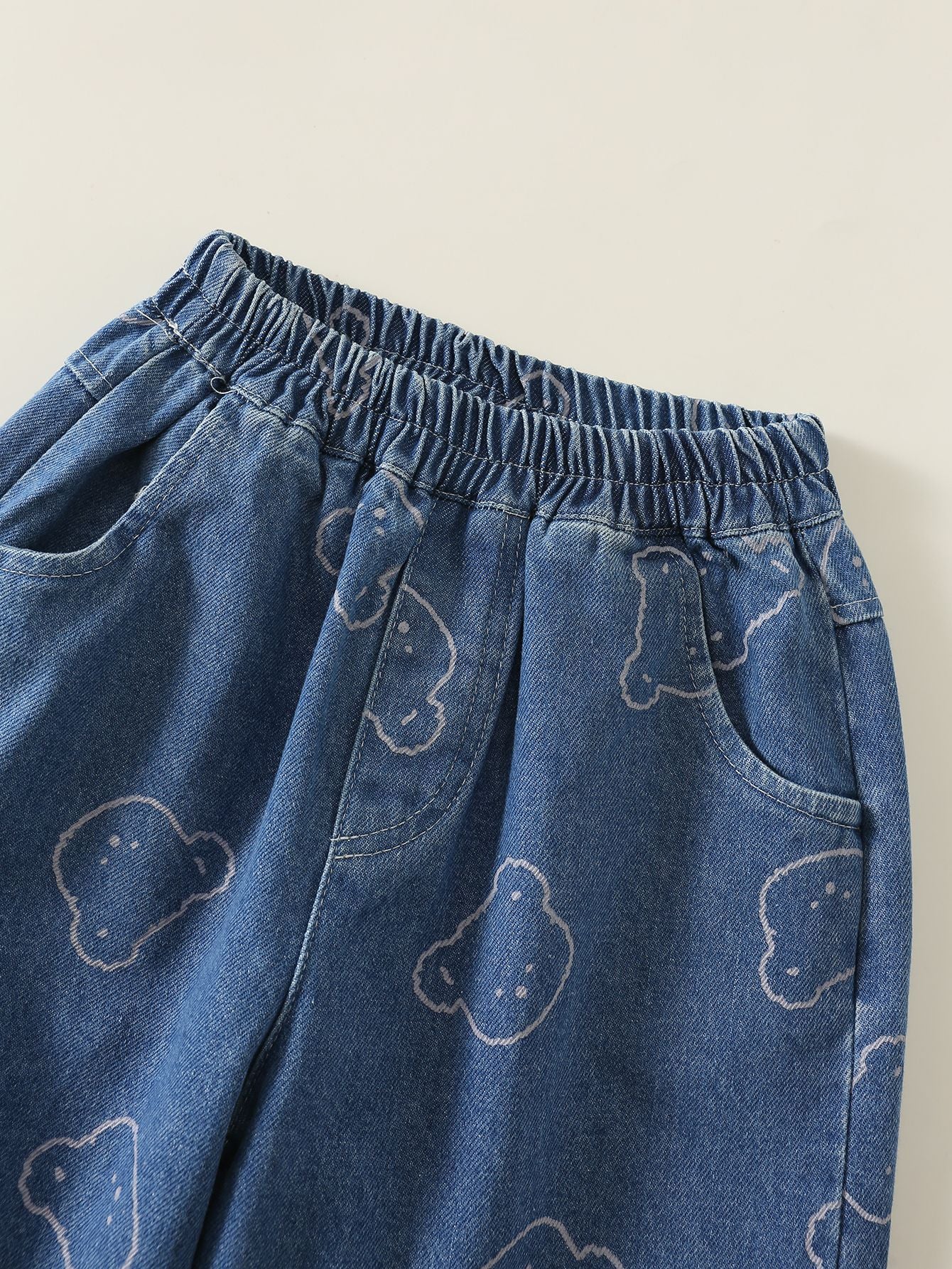 MyKids-USA® Arrival Autumn Girls Teddy Bears Pattern Jeans