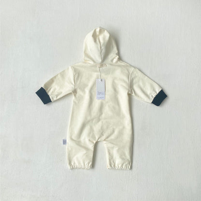 MyKids-USA® Autumn Hot Selling Baby Unisex Color Patchwork Hooded Long Sleeves Romper