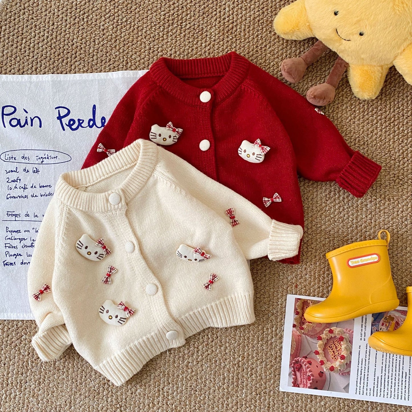 Autumn and Winter Arrival Baby Kids Girls Cartoon and Geometric Pattern Long Sleeves Casual Cardigan, MyKids-USA®, Cardigans, MyKids-USA -  -  -  -  -  -  - 