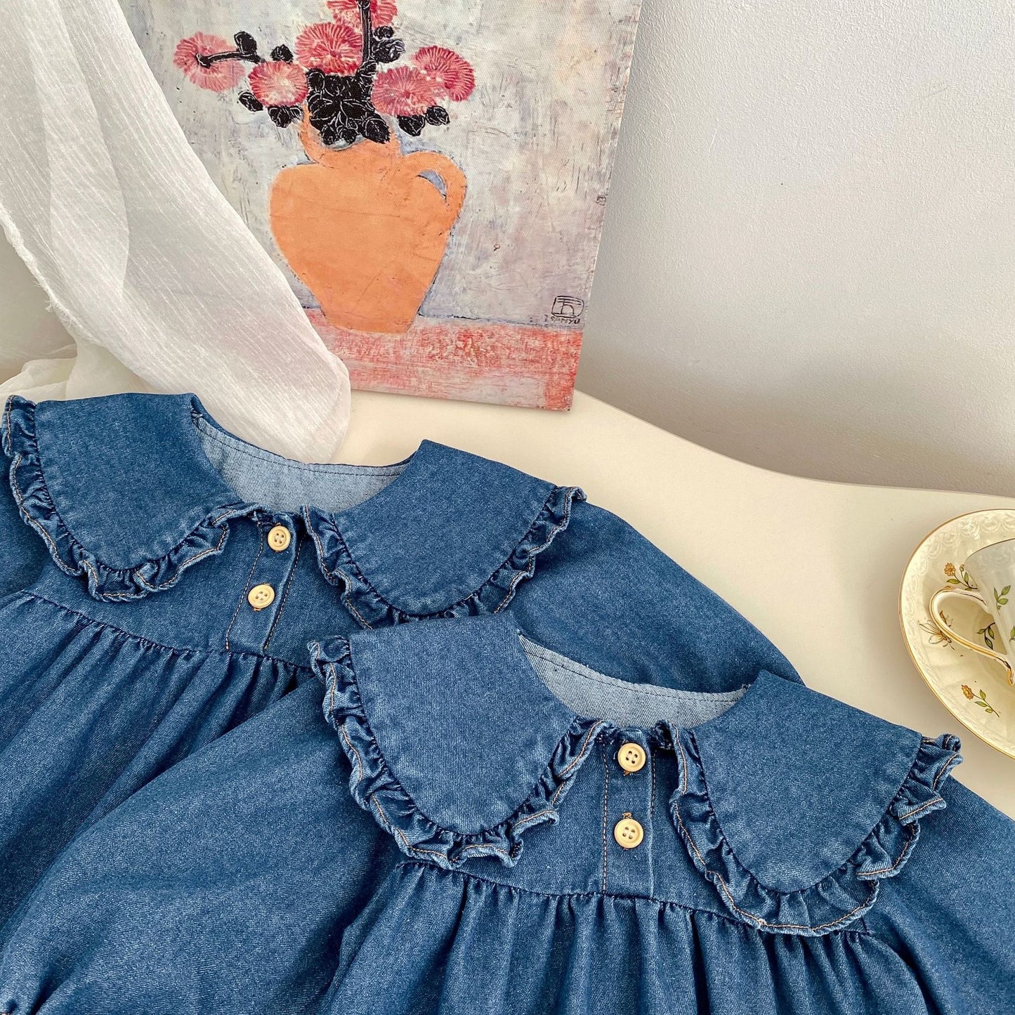MyKids-USA® Autumn Arrival Baby Long Sleeves Cute Denim Dress