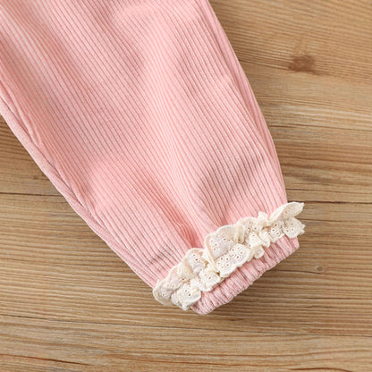 Autumn Arrival Kids Girls Soft Comfortable Corduroy Lace Trim Pants, MyKids-USA®, Trousers, MyKids-USA -  -  -  -  -  -  - 