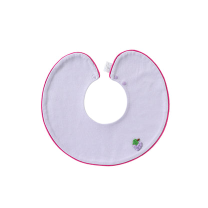 Adorable Cartoon and Fruits Pattern Cotton Snap-on Round Shaped Bib, MyKids-USA®, Bibs, MyKids-USA® - Size/Age - S (0-1Y) - Color - Purple -  -  - TR2604242323-G.