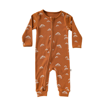 Autumn Arrival Baby Unisex Long Sleeves Casual Geometric Pattern Zip-up Rompers, MyKids-USA®, Baby One-Pieces, MyKids-USA - Size/Age - 66 (3-6M) - Color - Brown -  -  - TR2509022132-B