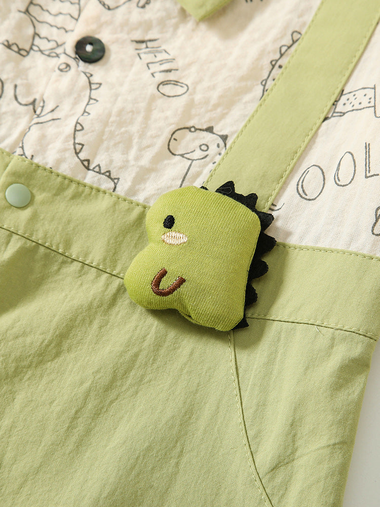 Spring Arrival Baby Boys Cartoon Dinosaur Pattern Color Patchwork Romper, MyKids-USA®, Baby One-Pieces, MyKids-USA -  -  -  -  -  -  - 