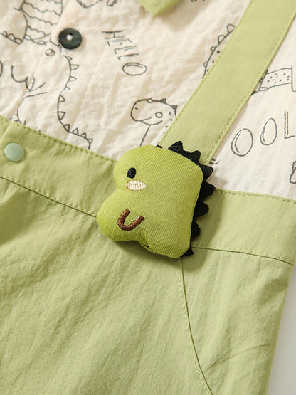 Spring Arrival Baby Boys Cartoon Dinosaur Pattern Color Patchwork Romper, MyKids-USA®, Baby One-Pieces, MyKids-USA -  -  -  -  -  -  - 