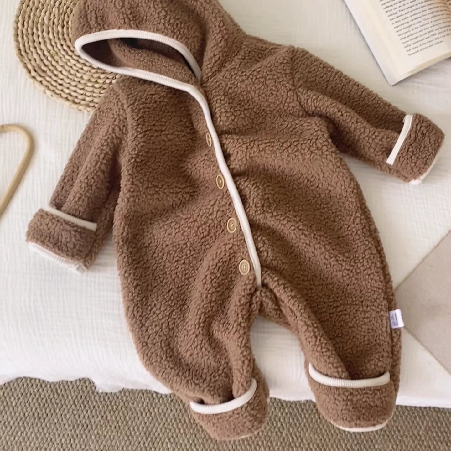 Winter and Autumn Arrival Baby Unisex Long Sleeves Color Patchwork Fluffy Rompers, MyKids-USA®, Baby One-Pieces, MyKids-USA -  -  -  -  -  -  - 