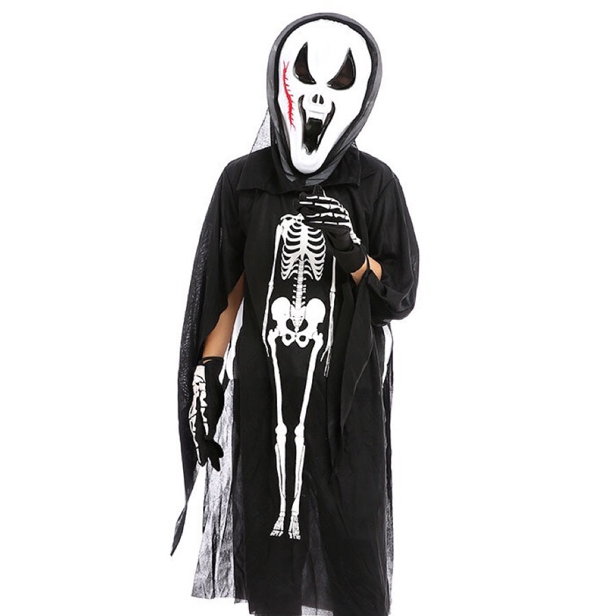 Halloween Skeleton Ghost Clothes & Gloves & Masks Sets