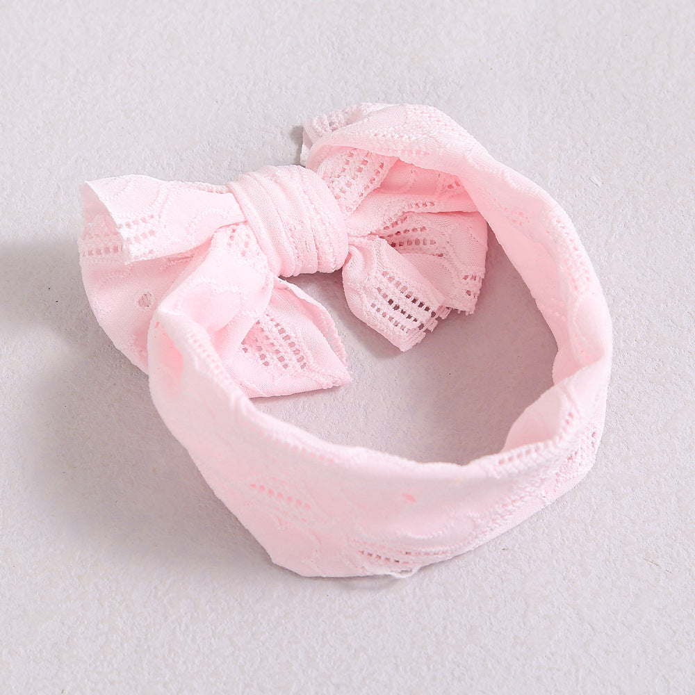 Baby Solid Color Hollow Out Thin Breathable Bow Tie Hot Sale Headband